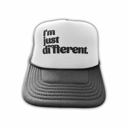 I'm Just Different Trucker Cap (Two-tone Black & White)